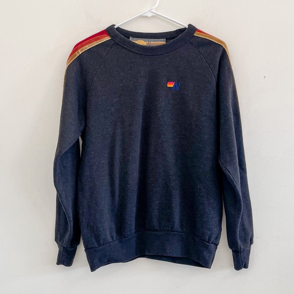 Aviator Nation Classic Velvet Stripes Crewneck Sweatshirt XS - Picture 5 of 9